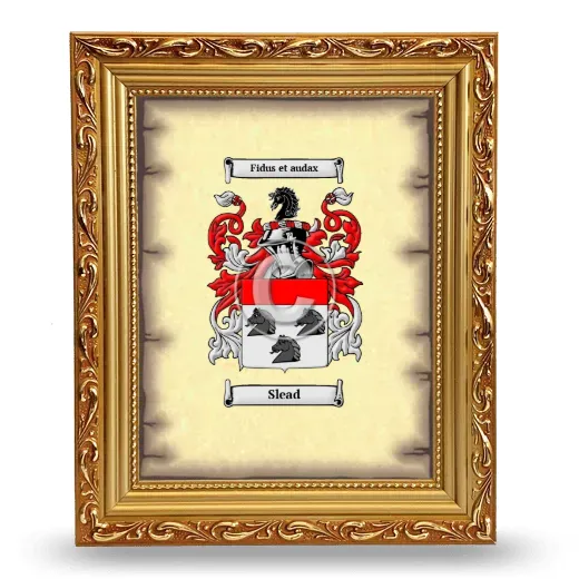 Slead Coat of Arms Framed - Gold