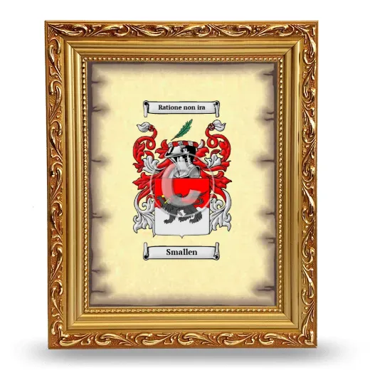 Smallen Coat of Arms Framed - Gold