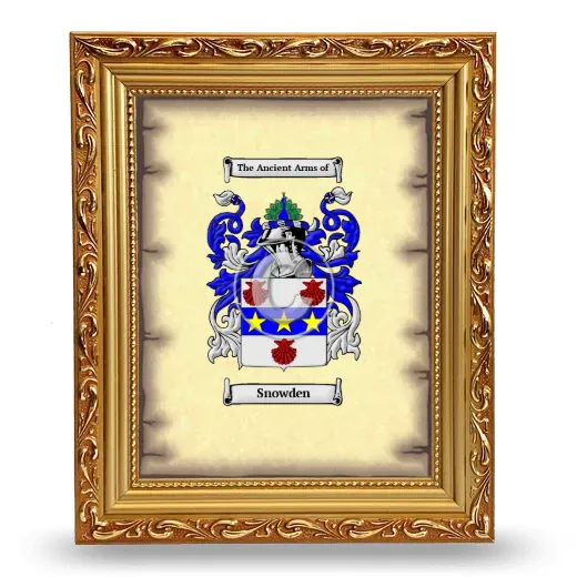 Snowden Coat of Arms Framed - Gold