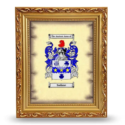 Sodane Coat of Arms Framed - Gold