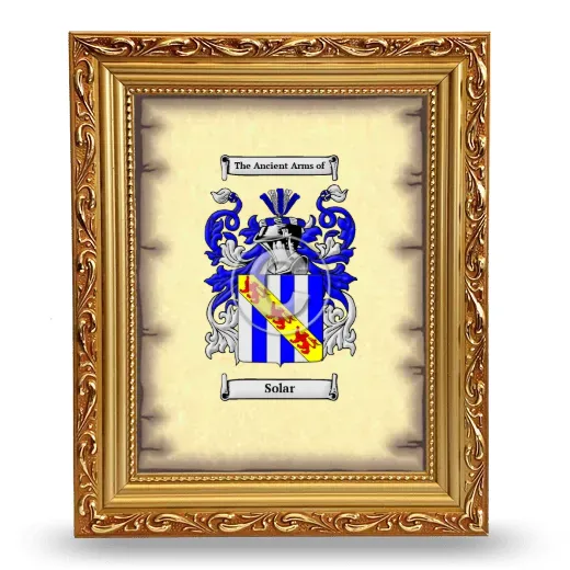 Solar Coat of Arms Framed - Gold