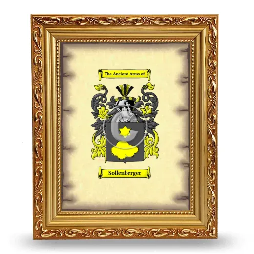Sollenberger Coat of Arms Framed - Gold