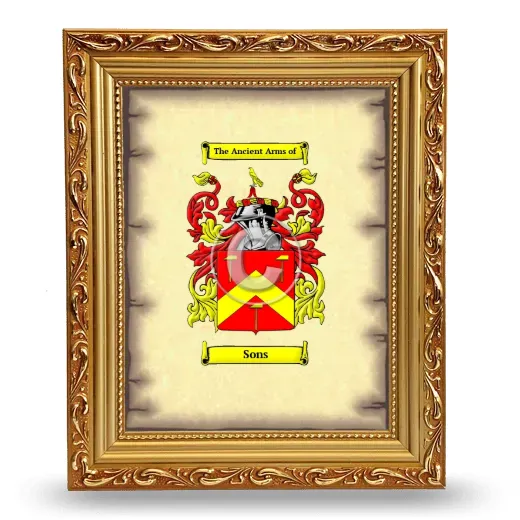 Sons Coat of Arms Framed - Gold