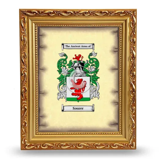 Sourer Coat of Arms Framed - Gold