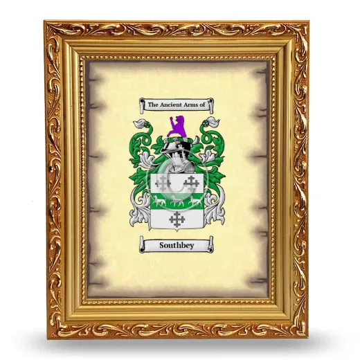 Southbey Coat of Arms Framed - Gold