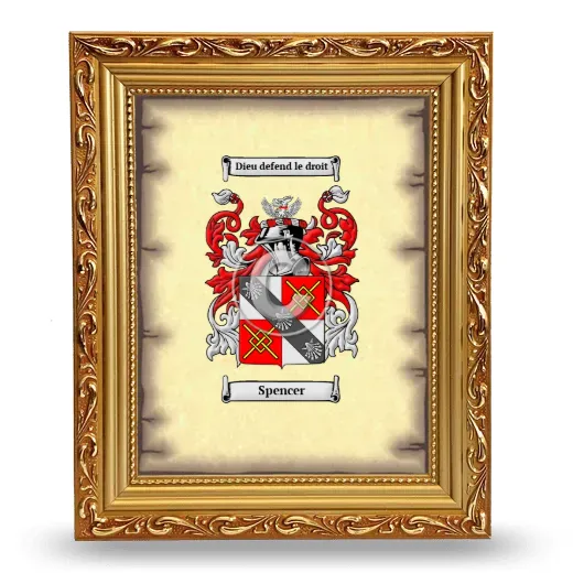 Spencer Coat of Arms Framed - Gold