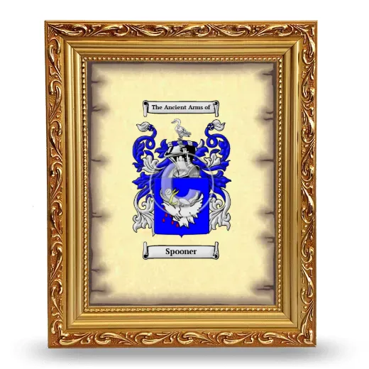 Spooner Coat of Arms Framed - Gold