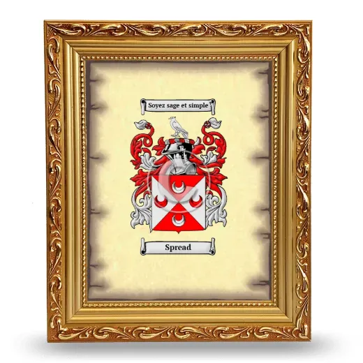 Spread Coat of Arms Framed - Gold