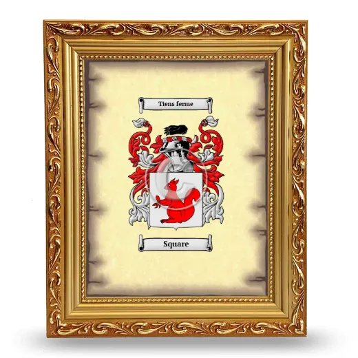 Square Coat of Arms Framed - Gold