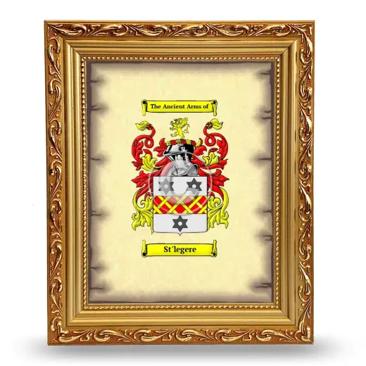 St'legere Coat of Arms Framed - Gold