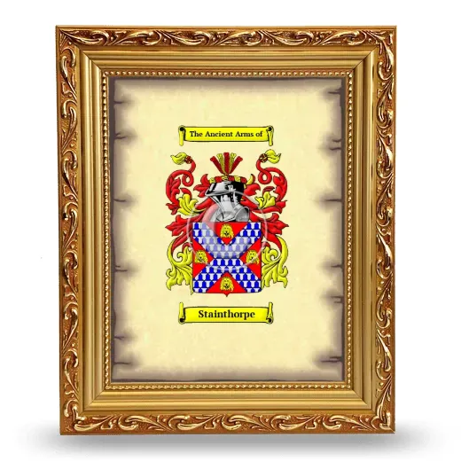 Stainthorpe Coat of Arms Framed - Gold