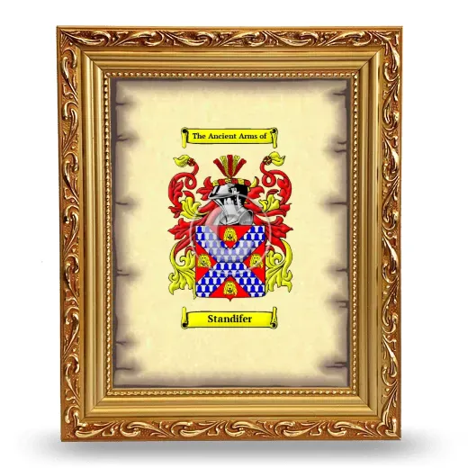 Standifer Coat of Arms Framed - Gold