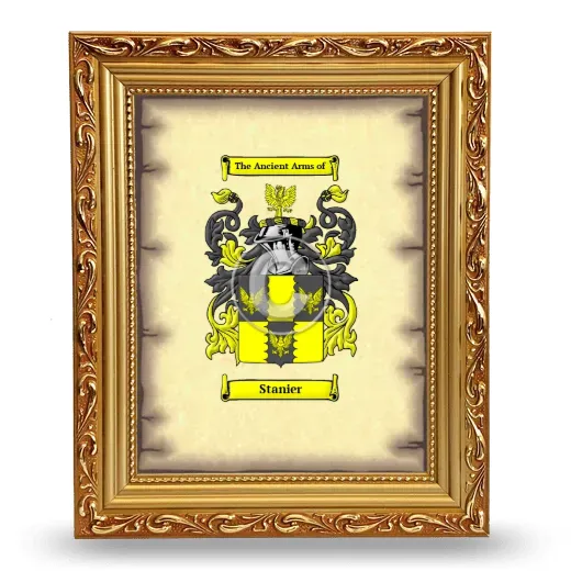 Stanier Coat of Arms Framed - Gold