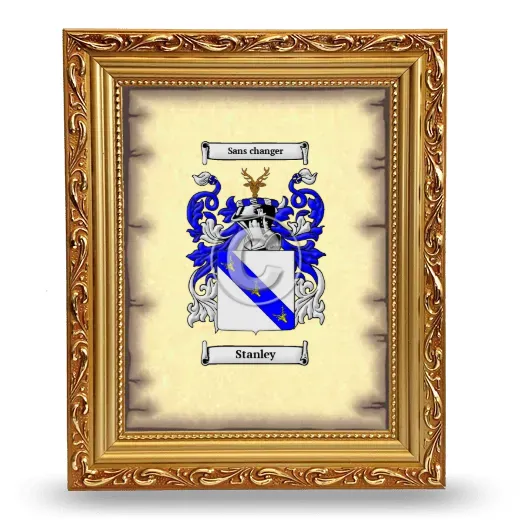 Stanley Coat of Arms Framed - Gold
