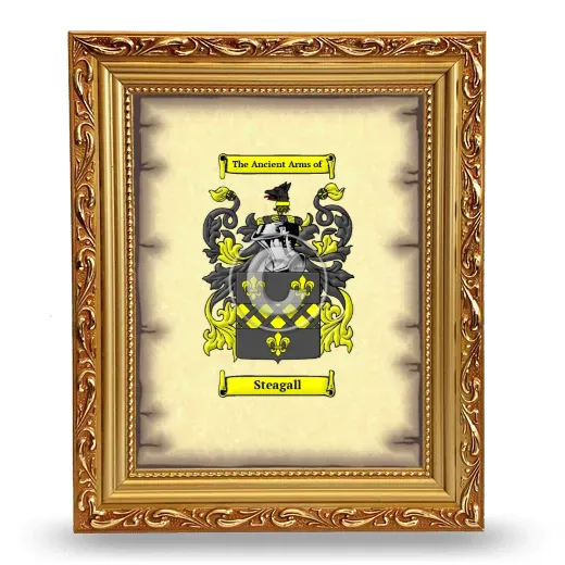 Steagall Coat of Arms Framed - Gold