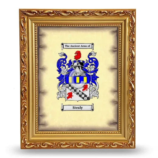 Stealy Coat of Arms Framed - Gold
