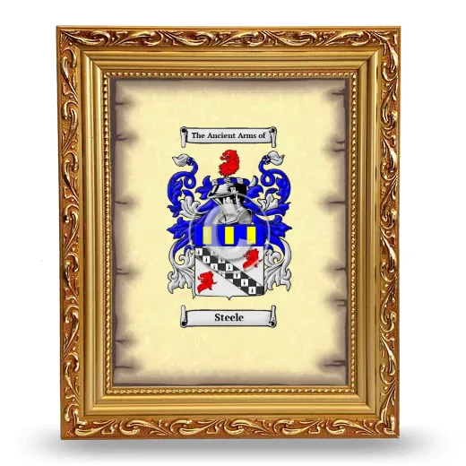Steele Coat of Arms Framed - Gold