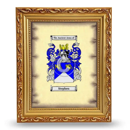 Stephen Coat of Arms Framed - Gold