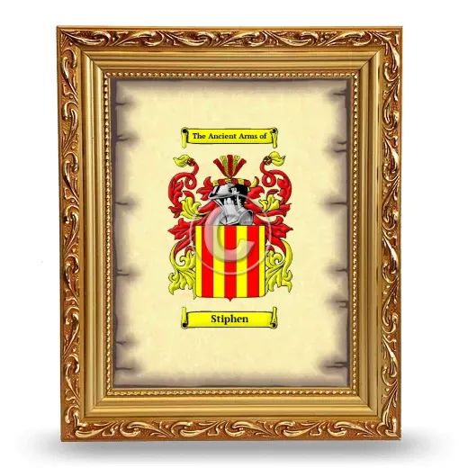 Stiphen Coat of Arms Framed - Gold