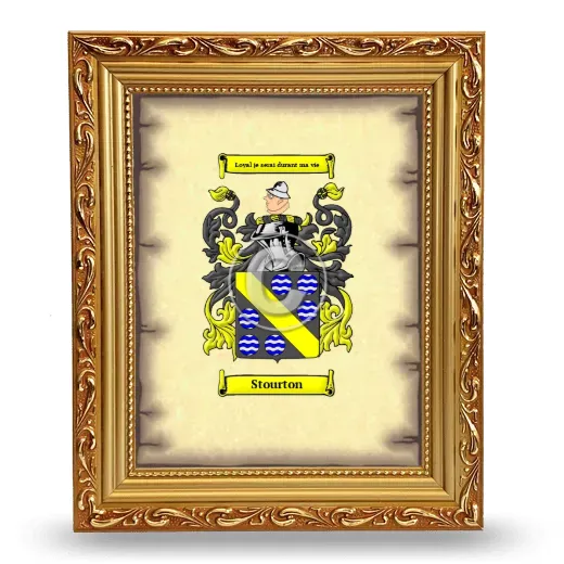 Stourton Coat of Arms Framed - Gold