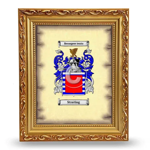 Strating Coat of Arms Framed - Gold