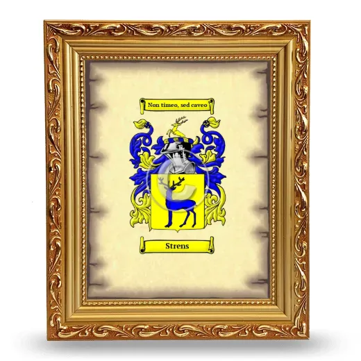 Strens Coat of Arms Framed - Gold