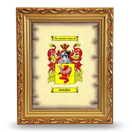 Strickler Coat of Arms Framed - Gold