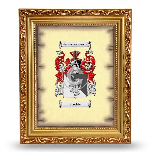 Stroble Coat of Arms Framed - Gold