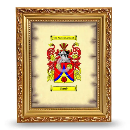 Strub Coat of Arms Framed - Gold