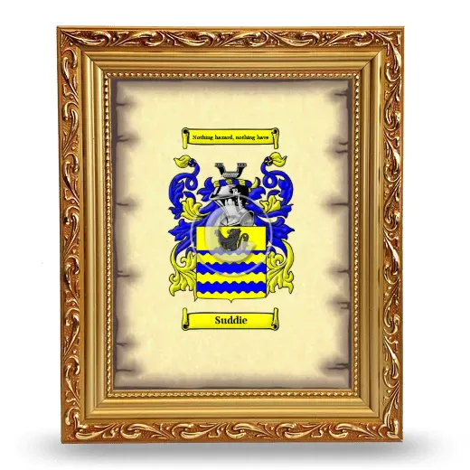 Suddie Coat of Arms Framed - Gold