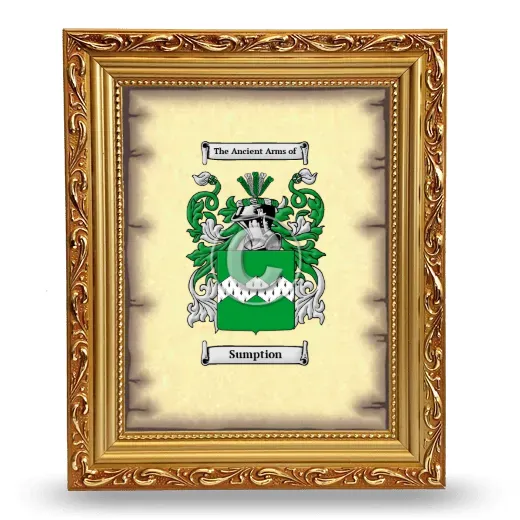 Sumption Coat of Arms Framed - Gold