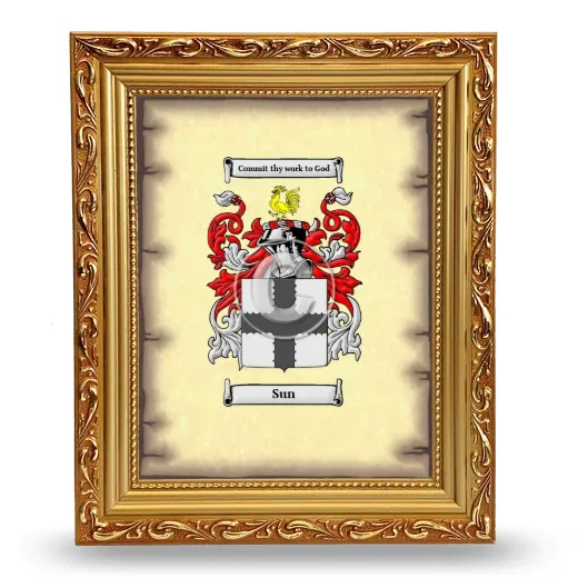 Sun Coat of Arms Framed - Gold
