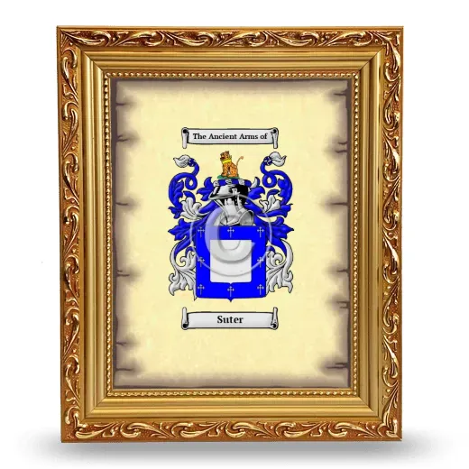 Suter Coat of Arms Framed - Gold