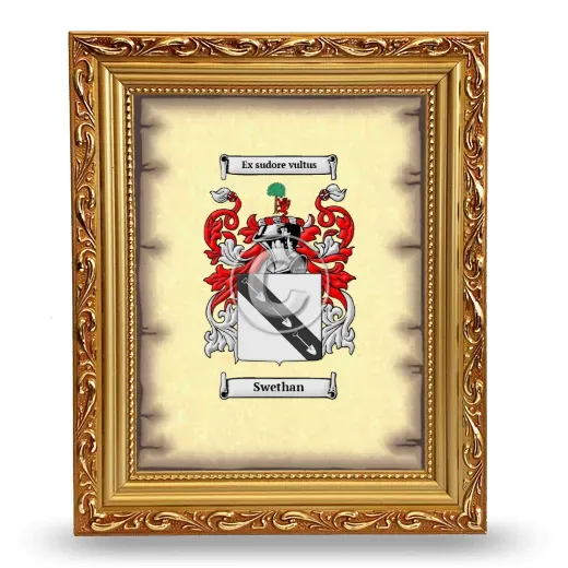 Swethan Coat of Arms Framed - Gold