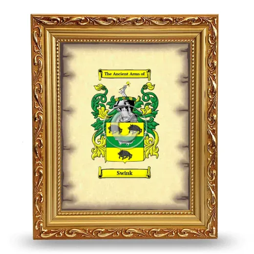 Swink Coat of Arms Framed - Gold