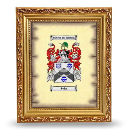 Syke Coat of Arms Framed - Gold
