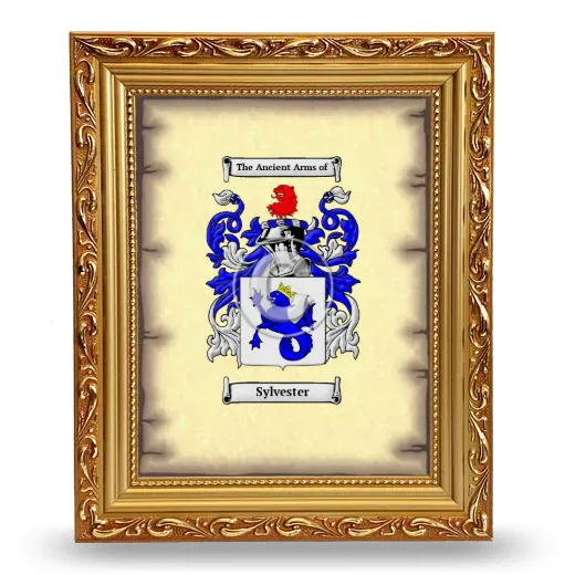 Sylvester Coat of Arms Framed - Gold