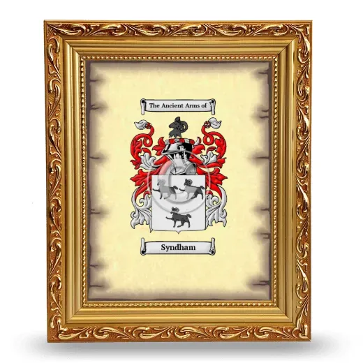 Syndham Coat of Arms Framed - Gold