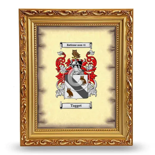 Tagget Coat of Arms Framed - Gold