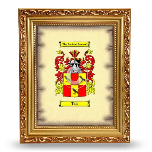 Tait Coat of Arms Framed - Gold