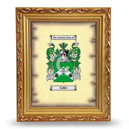 Tallet Coat of Arms Framed - Gold