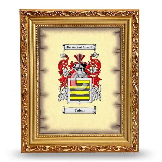 Talun Coat of Arms Framed - Gold