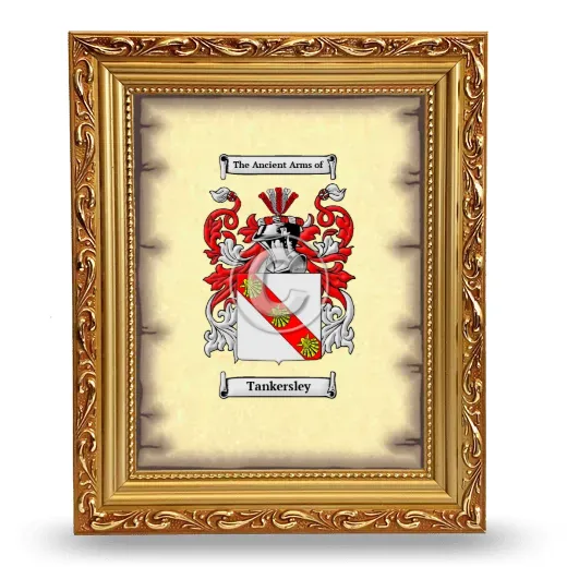 Tankersley Coat of Arms Framed - Gold