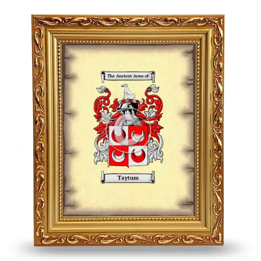 Taytum Coat of Arms Framed - Gold