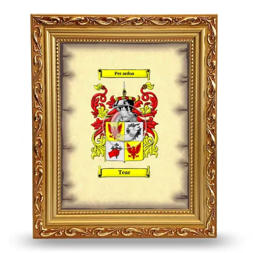 Tear Coat of Arms Framed - Gold