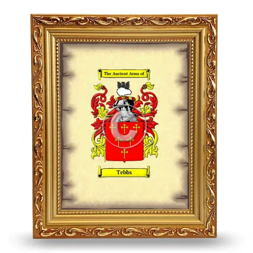 Tebbs Coat of Arms Framed - Gold
