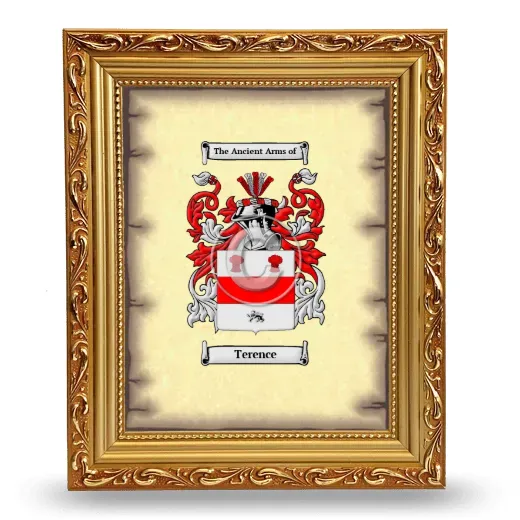 Terence Coat of Arms Framed - Gold