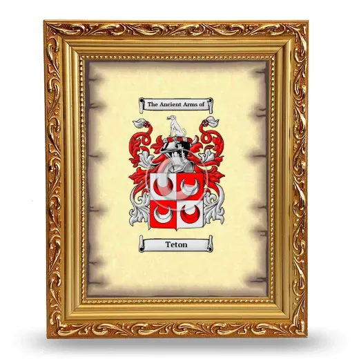 Teton Coat of Arms Framed - Gold