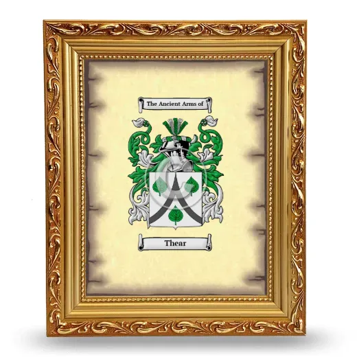 Thear Coat of Arms Framed - Gold
