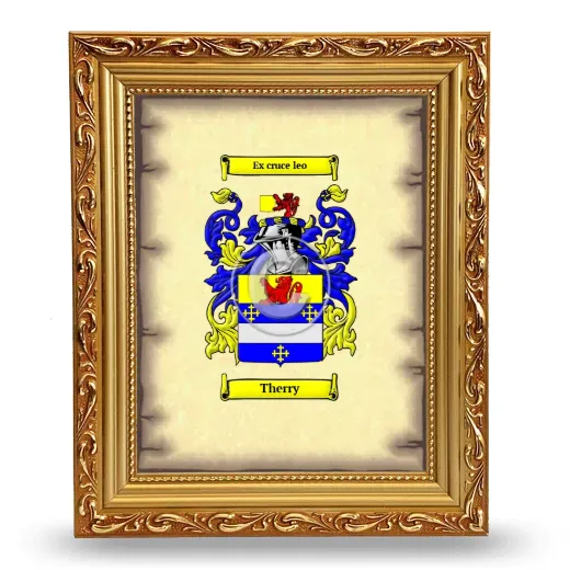 Therry Coat of Arms Framed - Gold